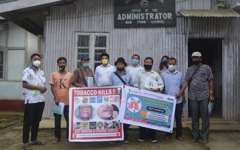 Participants during the awareness programme held under the National Tobacco Control Programme (NTCP) in Mon Town Council Conference Hall on September 8. (DIPR Photo)